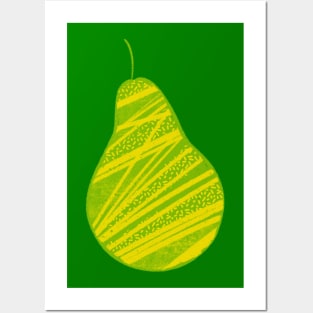 Green and yellow pear fruit Posters and Art